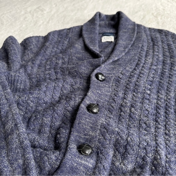 Nordstrom Cashmere Navy Blue Button V-neck Long Sleeve Middle Cardigan L - Picture 9 of 12